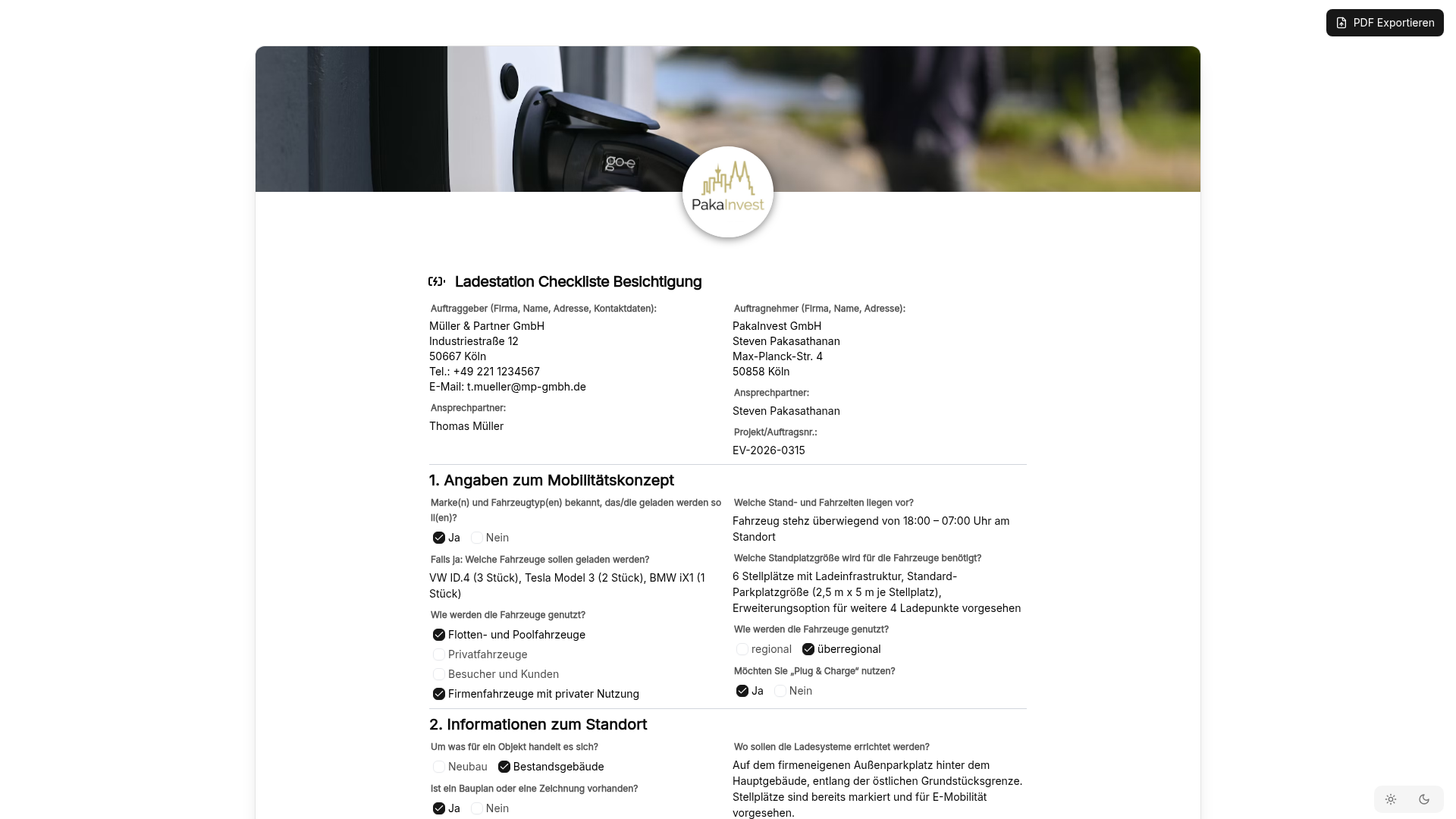 Vorschau Ladestation Checkliste Besichtigung – Wallbox & E-Mobilität Vor-Ort-Aufnahme