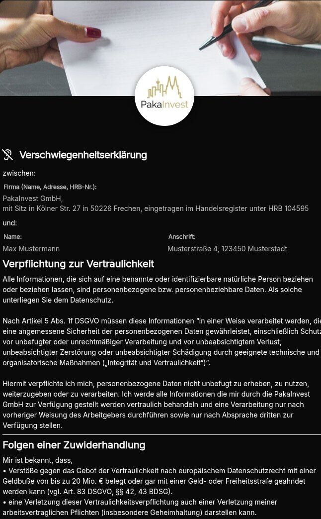 Vorschau Verschwiegenheitserklärung – Vorlage für Mitarbeiter (DSGVO, §§42, 43 BDSG)